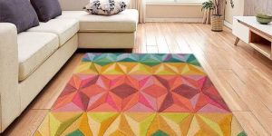 Vibrant Multi Color Geometric 3D Hand Tufted Area Rug