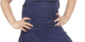 Girl Kids Blue Cotton Blend Frock