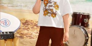 Girl Cotton Printed Top Palazzo Set