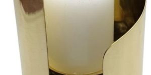 Modern Abstract Black Resin Brass Metal Candle Holder