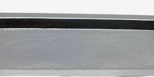 Modern Hammered Stainless Steel Clear Acrylic Serving Tray