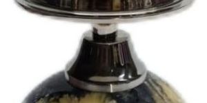 Modern Resin Metal Round Pillar Candle Holder with Glass Hurricane