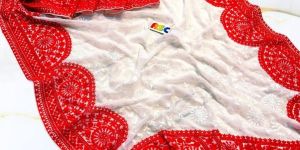 lucknowi chikankari georgette saree