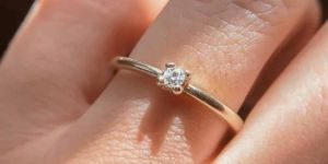 Solid Gold Diamond Promise Ring