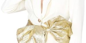 Women Blazer Dress With Golden Bow