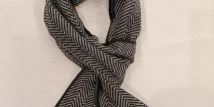 Gray and Black Stripes Designer Wear Muffler