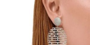 Big Round Zig Zag Cz Women Drop Earring