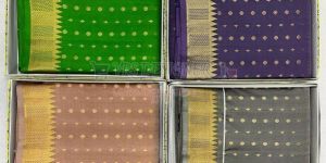 Temple Style Zari Border Silk Saree