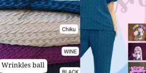 Wrinkle Ball Polyester Fabric - GSM 220 - T Shirt, Fancy Wear Ladies Top Fabrics