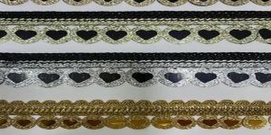 Golden Polyester Sequin Lace Trim