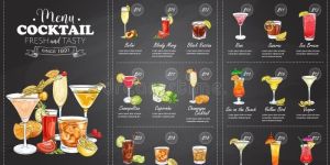 Glossy Cocktail Menu Card