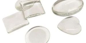 Transparent White Glass Cabochons