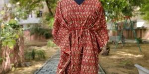 Ladies Cotton Casual Wear Printed Kaftan