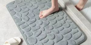 Rubber Gray Water Absorbing Stone Bathroom Mat