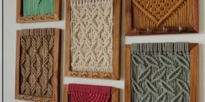 Wooden Frame Macrame Keychain Holder