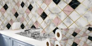 Marble Pattern Kitchen Waterproof Wallpaper