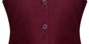 Mens Maroon Polyester Waistcoat
