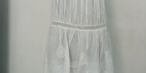 Ladies Party Wear White Long Dress
