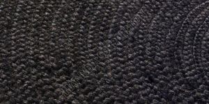 Plain Black Jute Rug