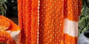 Orange Modal Silk Shibori Suit Set