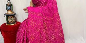 Pink Pure Modal Silk Fancy Pallu Dani Saree