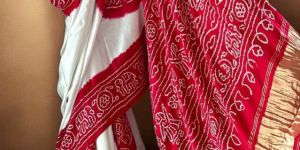 Pure Gaji Silk Mandal Bandhani Saree