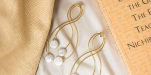 Mop Brass Drop Earrings