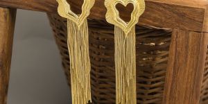 Statement Gold Plated Tassel Earrings