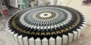 Printed Round Wooden Center Table
