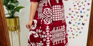 Ladies Purely Printed Cotton A Line Kurti Set