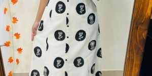 Ladies Traditionally You Cotton A Line Kurti Set