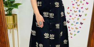 Ladies Whisper Soft Cotton A Line Kurti Set