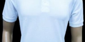 Pure Cotton White Plain Collar T Shirt