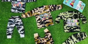 Boys Army Rib Printed Pajama Set