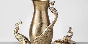 Peacock Design Aluminium Jug Set