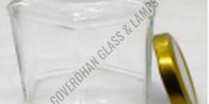 750 Ml Plain Hexa Glass Jar