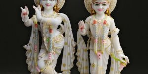 Premium Marble Radha Krishna Moorti Set