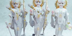 Premium White Marble RAM Darbar Moorti Set