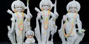 Pure White Marble RAM Darbar Moorti Set