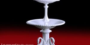 White Marble Swan Design Garden Fountain