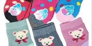 Unisex Teddy Bear Printed Cotton Baby Socks