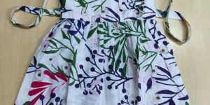 White Cotton Printed Baby Girl Frock