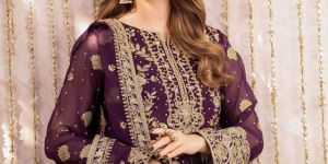 RST-062 Embroidery Work Kurta Plazzo and Dupatta Set