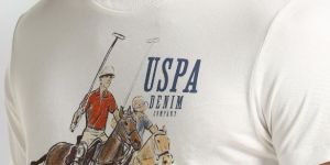 Cotton Round Neck White Printed T Shirts