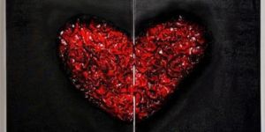 Handmade Red Textured Heart Wall Art