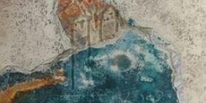 Vertical Abstract Mixed Media Art