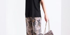 Womens Black Rayon Printed Stylish Co Ord Set