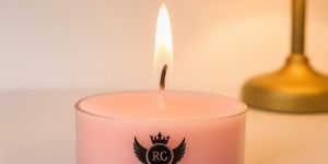 Royal Gold Pink Round Soy Wax Tea Light Candle