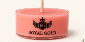 Royal Gold Red Round Soy Wax Tea Light Candle