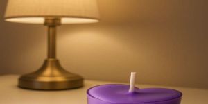 Royal Gold Voilet Heart Soy Wax Tea Light Candle